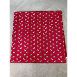 Vintage Fabric Red Flower Power Polyester Knit 54x60”